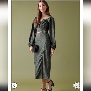 NWT Michaela Satin Blouse and Skirt Set from Francesca